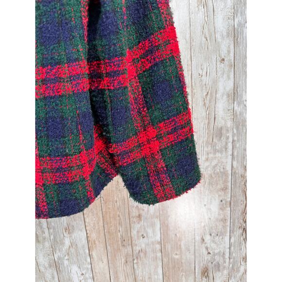 VTG 90s Amanda‎ Smith Blazer Jacket 12 Red Green Blue Plaid Christmas Holiday - Picture 4 of 10